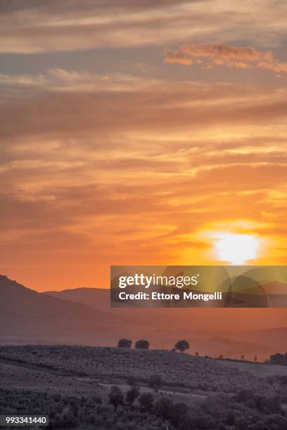 tramonto in val d'orcia - tramonto stock pictures, royalty-free photos & images