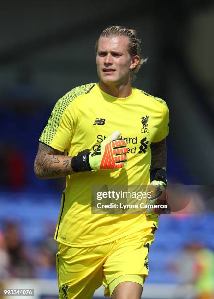 Loris Karius of Liverpool during the Pre-season friendly between Chester FC and Liverpool on July 7, 2018 in Chester, United Kingdom.