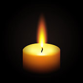 realistic paraffin burning candle