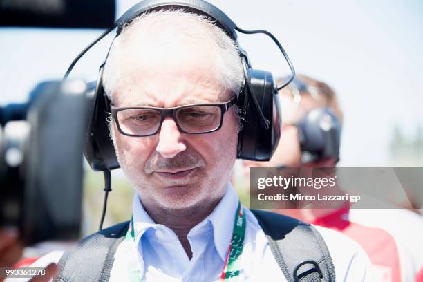 Alberto Porta of Italy looks on on grid during the Race 1 during the WorldSBK Riviera di Rimini - Qualifying on July 7, 2018 in Misano Adriatico,...