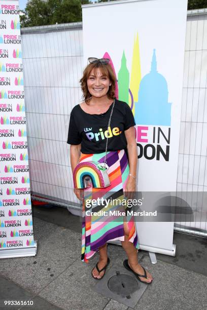 Lorraine Kelly at Trafalgar Square during Pride In London on July 7, 2018 in London, England. It is estimated over 1 million people will take to the...