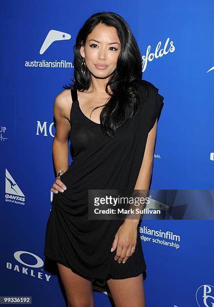 Actress Stephanie Jacobsen arrives at Australians In Film's 2010 Breakthrough Awards held at Thompson Beverly Hills on May 13, 2010 in Beverly Hills,...
