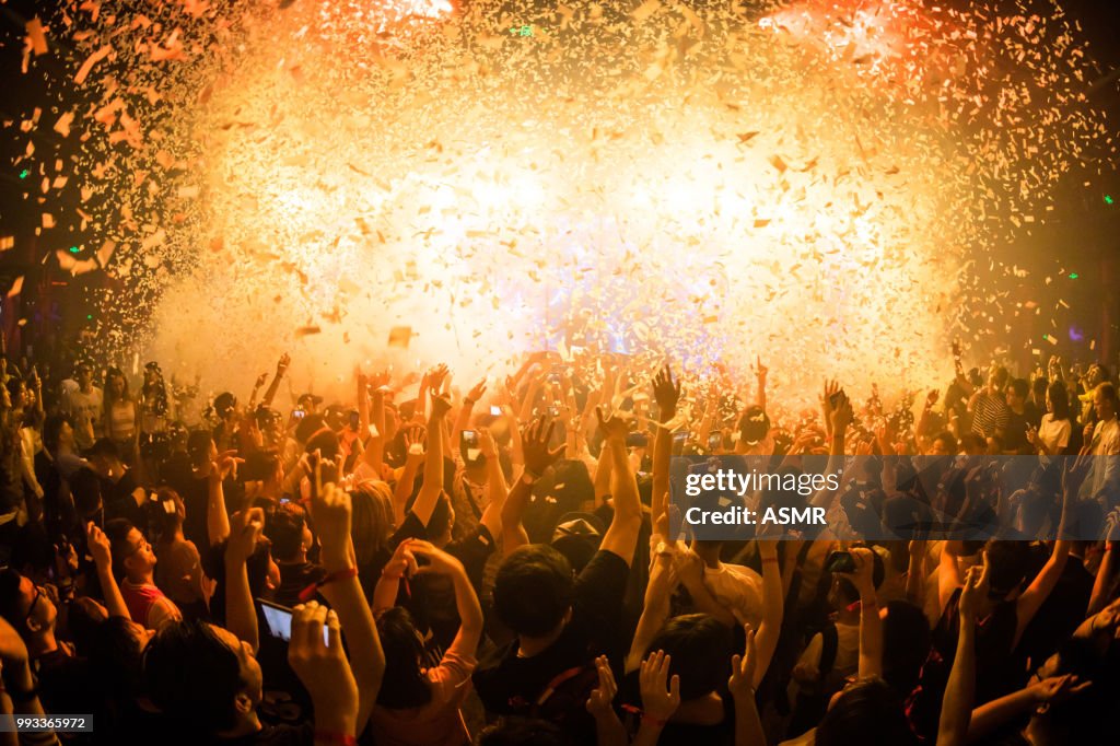 Cheering crowd at a concert
