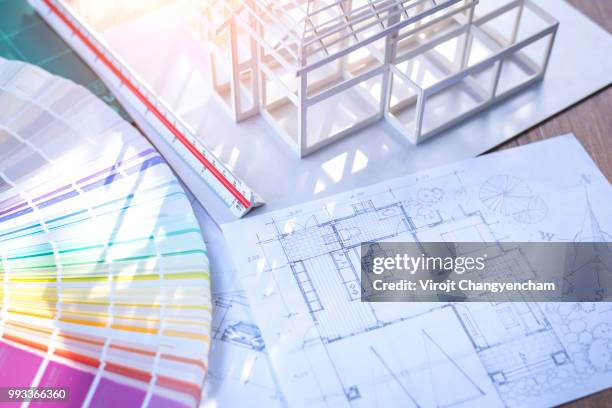 architecture real estate and property office - 2018 blueprint stock pictures, royalty-free photos & images