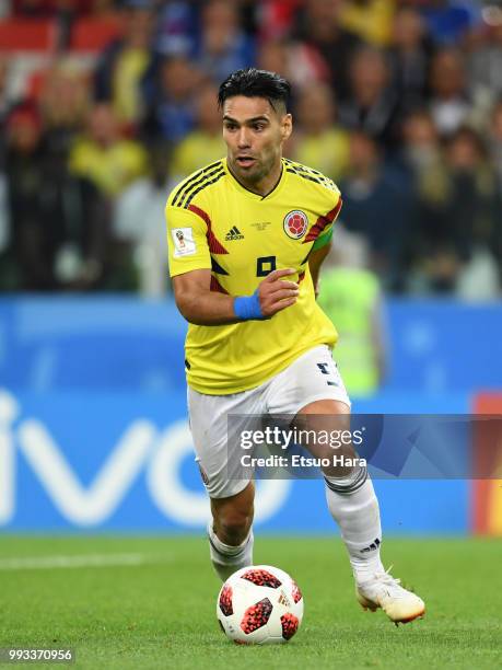 Radamel Falcao of Colombia in action during the 2018 FIFA World Cup Russia Round of 16 match between Colombia and England at Spartak Stadium on July...