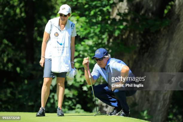 Barry Lane of England in action during Day Two of the Swiss Seniors Open at Golf Club Bad Ragaz on July 7, 2018 in Bad Ragaz, Switzerland.