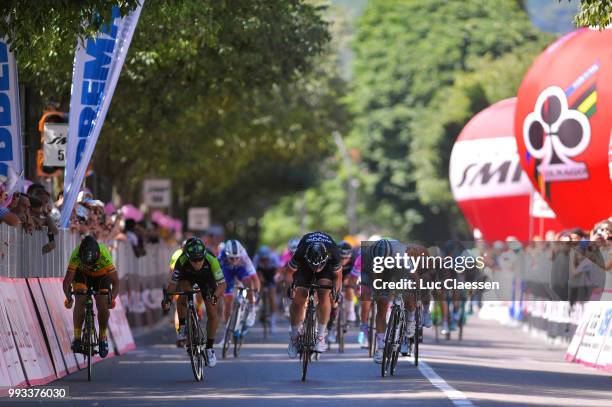 Sprint / Arrival / Kirsten Wild of The Netherlands and Team Wiggle High5 / Marta Bastianelli of Italy and Team Ale Cipollini / Giorgia Bronzini of...