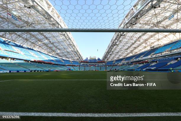 General view of Fisht Stadium prior to the 2018 FIFA World Cup Russia Quarter Final match between Russia and Croatia at Fisht Stadium on July 7, 2018...