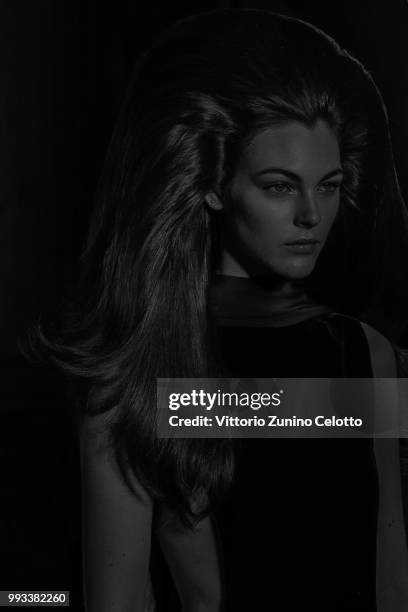 Vittoria Ceretti walks the runway during the Valentino Haute Couture Fall Winter 2018/2019 show as part of Paris Fashion Week on July 4, 2018 in...