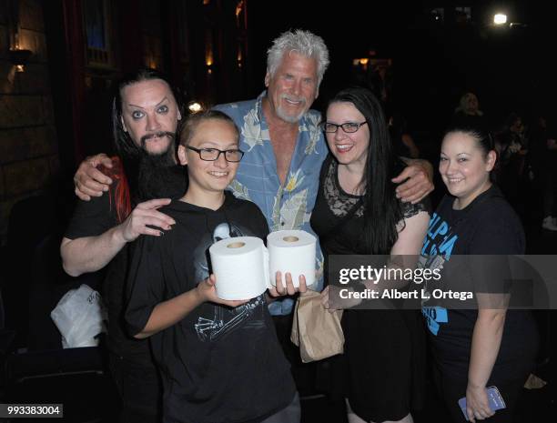 Spooky Dan Walker and wife Tanny Sutton pose with actor Barry Bostwick at "Forbidden Fruit" Live Rocky Horror Experience Launch Featuring Barry...