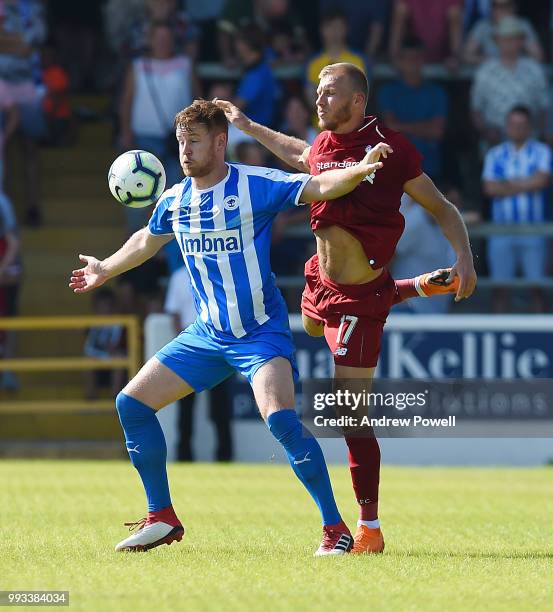 Ragnar Klavan of Liverpool during the Pre-season friendly between Chester FC and Liverpool on July 7, 2018 in Chester, United Kingdom.