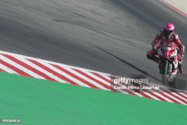 Matteo Ferrari of Italy and Barni Racing Team leads the field during the Superstock1000 during the WorldSBK Riviera di Rimini - Qualifying on July 7,...