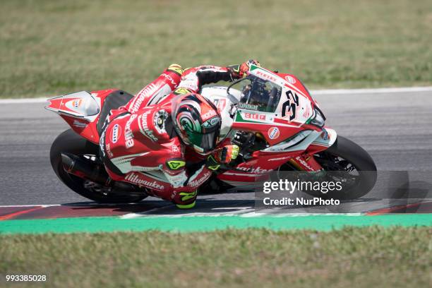 Lorenzo Savadori ITA Aprilia RSV4 RF Milwaukee Aprilia during the Motul FIM Superbike Championship - Italian Round Superpole race during the World...