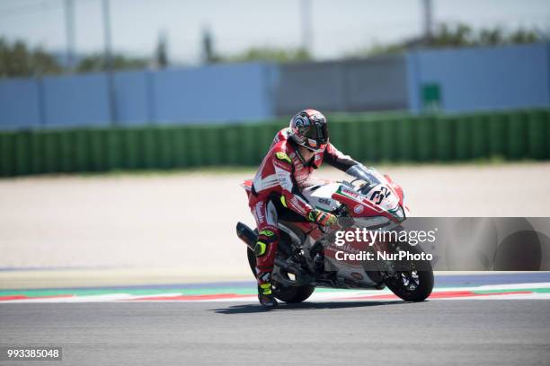 Lorenzo Savadori ITA Aprilia RSV4 RF Milwaukee Aprilia during the Motul FIM Superbike Championship - Italian Round Superpole race during the World...