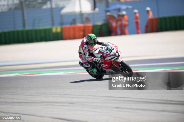 Eugene Laverty IRL Aprilia RSV4 RF Milwaukee Aprilia during the Motul FIM Superbike Championship - Italian Round Superpole race during the World...