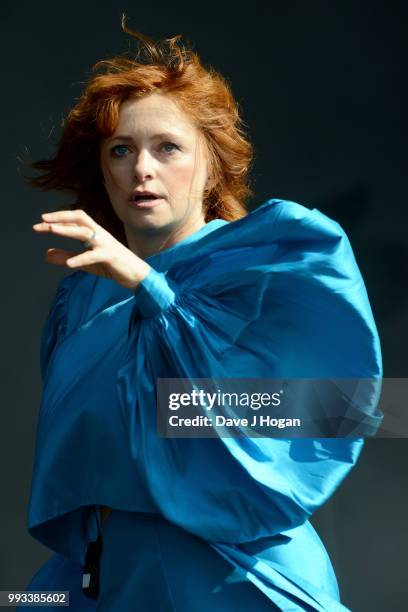 Alison Goldfrapp of Goldfrapp performs on stage as Barclaycard present British Summer Time Hyde Park at Hyde Park on July 7, 2018 in London, England.