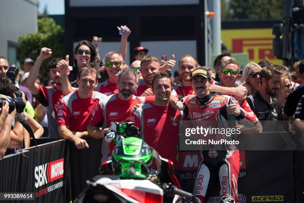 Eugene Laverty IRL Aprilia RSV4 RF Milwaukee Aprilia during the Motul FIM Superbike Championship - Italian Round Superpole race during the World...