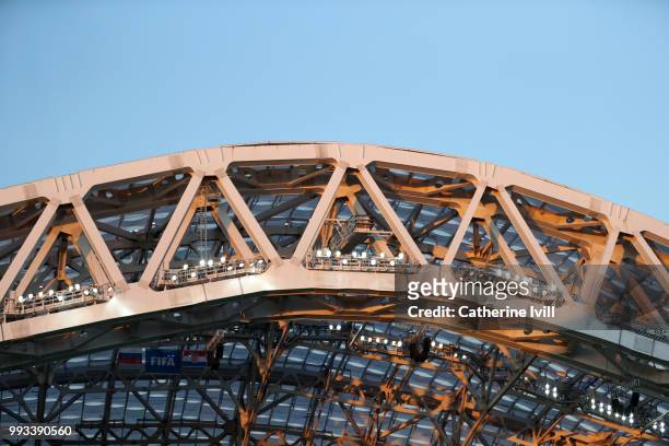 General view inside the stadium prior to the 2018 FIFA World Cup Russia Quarter Final match between Russia and Croatia at Fisht Stadium on July 7,...
