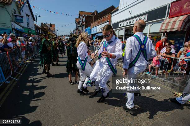 Morris Dancers, perform in the 25th Sheringham Potty Festival in an attempt to break the World Record of the number of Morris Dancers, dancing at...