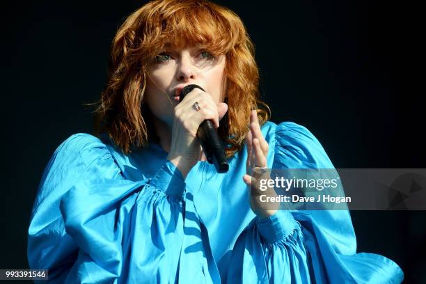 Alison Goldfrapp of Goldfrapp performs on stage as Barclaycard present British Summer Time Hyde Park at Hyde Park on July 7, 2018 in London, England.