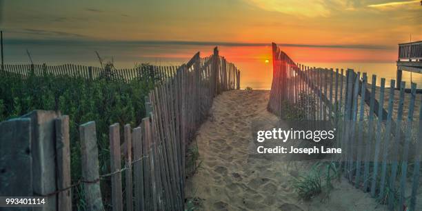 kitty hawk saltaire beach access - kitty hawk beach stock pictures, royalty-free photos & images