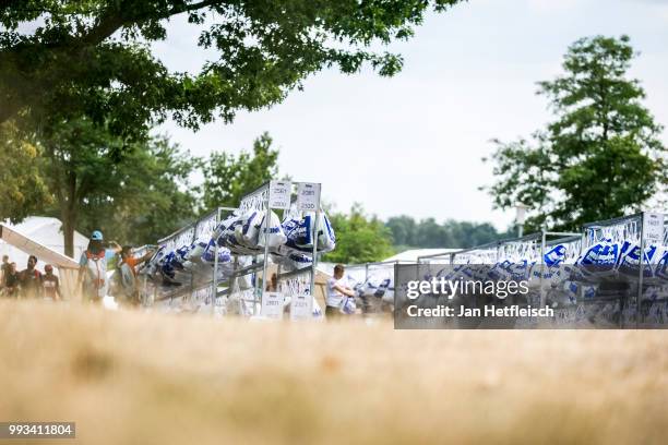 General view at the transition zone ahead the Mainova IRONMAN European Championship on July 7, 2018 in Frankfurt am Main, Germany.