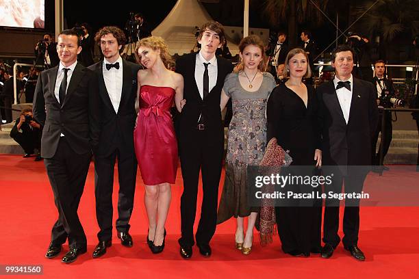 Enda Walsh, Aaron Johnson, Imogen Poots, Matthew Beard, Hannah Murray, Laura Hastings-Smith and guest attend the "Chatroom" Premiere at the Palais...