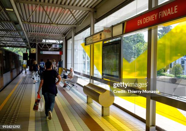 Redesign of the Demey metro STIB/MIVB station in homage of the victory of the Red devils, the Belgium National Football team in the FIFA world cup.