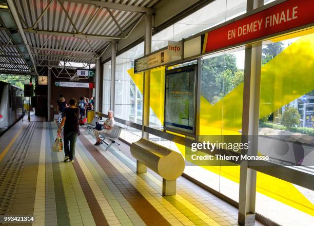 Redesign of the Demey metro STIB/MIVB station in homage of the victory of the Red devils, the Belgium National Football team in the FIFA world cup.