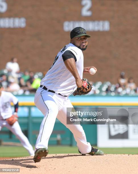 Francisco Liriano of the Detroit Tigers pitches during the game against the Chicago White Sox at Comerica Park on May 26, 2018 in Detroit, Michigan....