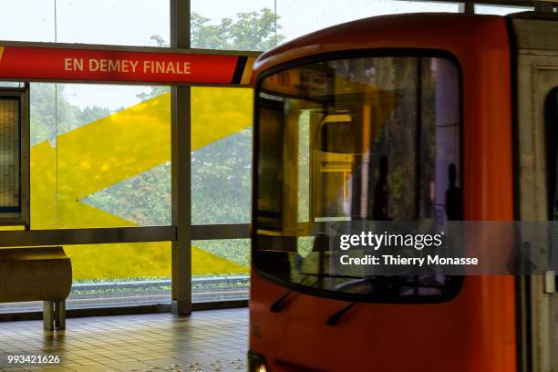 Redesign of the Demey metro STIB/MIVB station in homage of the victory of the Red devils, the Belgium National Football team in the FIFA world cup.