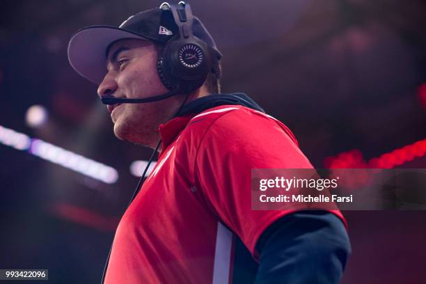 XGREATxGILLY13 of the Wizards District Gaming looks on during the game against Grizz Gaming on July 7, 2018 at the NBA 2K Studio in Long Island City,...