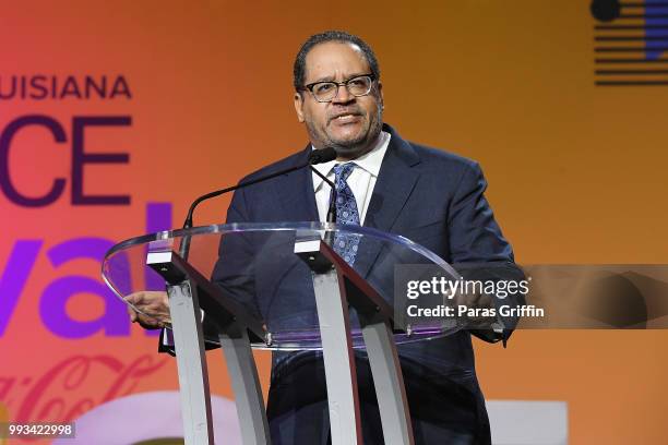 Michael Eric Dyson speaks onstage during the 2018 Essence Festival presented by Coca-Cola at Ernest N. Morial Convention Center on July 7, 2018 in...