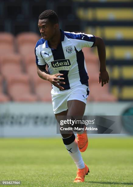 Kyle Edwards of West Bromwich Albion during the Pre-season friendly between Barnet and West Bromwich Albion on July 7, 2018 in Barnet, United Kingdom.