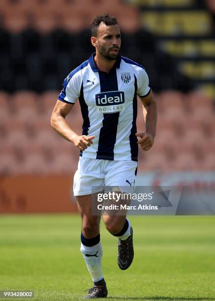 Hal Robson-Kanu of West Bromwich Albion during the Pre-season friendly between Barnet and West Bromwich Albion on July 7, 2018 in Barnet, United...