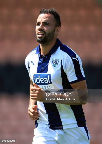 Hal Robson-Kanu of West Bromwich Albion during the Pre-season friendly between Barnet and West Bromwich Albion on July 7, 2018 in Barnet, United...