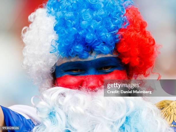 Russian fan ahead of the 2018 FIFA World Cup Russia Quarter Final match between Sweden and England at Samara Arena on July 7, 2018 in Samara, Russia.