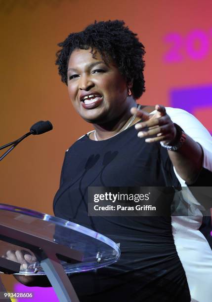 Stacey Abrams speaks onstage during the 2018 Essence Festival presented by Coca-Cola at Ernest N. Morial Convention Center on July 7, 2018 in New...