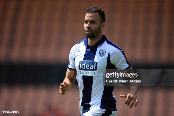Hal Robson-Kanu of West Bromwich Albion during the Pre-season friendly between Barnet and West Bromwich Albion on July 7, 2018 in Barnet, United...