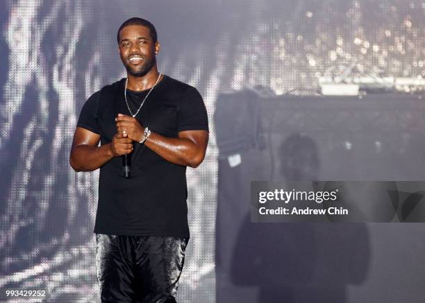 Rapper A$AP Ferg performs on stage during Day 1 of FVDED In The Park at Holland Park on July 6, 2018 in Surrey, Canada.