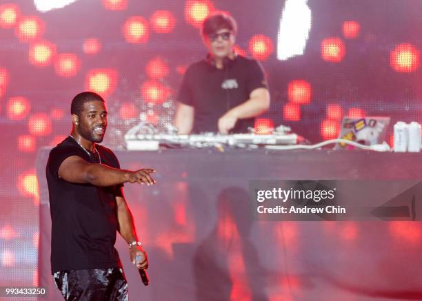 Rapper A$AP Ferg performs on stage during Day 1 of FVDED In The Park at Holland Park on July 6, 2018 in Surrey, Canada.