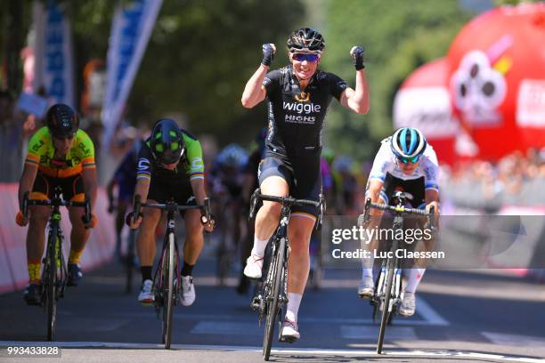 Arrival / Kirsten Wild of The Netherlands and Team Wiggle High5 / Celebration / Marta Bastianelli of Italy and Team Ale Cipollini / Giorgia Bronzini...