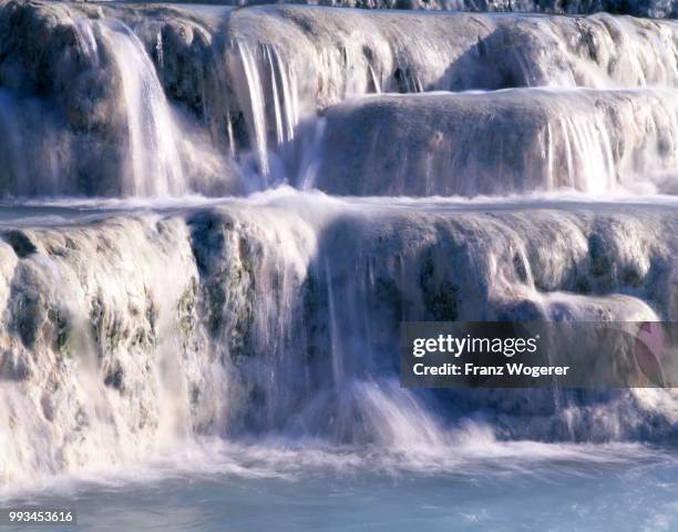 cascate del mulino, hot springs, travertine pools, saturnia, maremma, tuscany, italy - calcification stock pictures, royalty-free photos & images