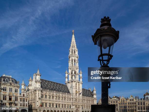 grote markt, grand place  main square on a fair day, brussels, belgium - grote groep dingen stock-fotos und bilder