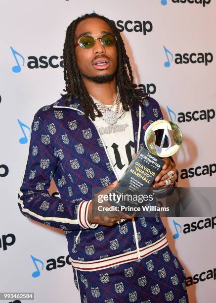 Quavo of the Group Migos attends the 31st Annual Rhythm and Soul Music Awards - Arrivals at the Beverly Wilshire Four Seasons Hotel on June 21, 2018...