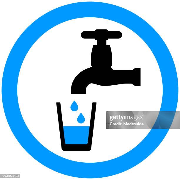 ilustraciones, imágenes clip art, dibujos animados e iconos de stock de grifo de agua potable icono símbolo vector - sediento