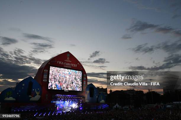 General view during the 2018 FIFA World Cup Russia Quarter Final match between Sweden and England at Samara Arena on July 7, 2018 in Samara, Russia.