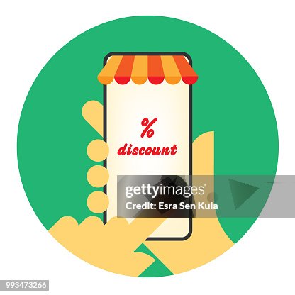 手持智慧手機與線上購物概念 手持智慧手機與線上購物概念