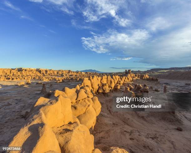 rock formations in the evening light, goblin valley state park, green river, utah, united states - goblin valley state park stock pictures, royalty-free photos & images