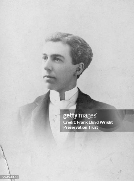 Portrait of Frank Lloyd Wright at approximately 20 years of age, Oak Park, Illinois, ca. 1887.